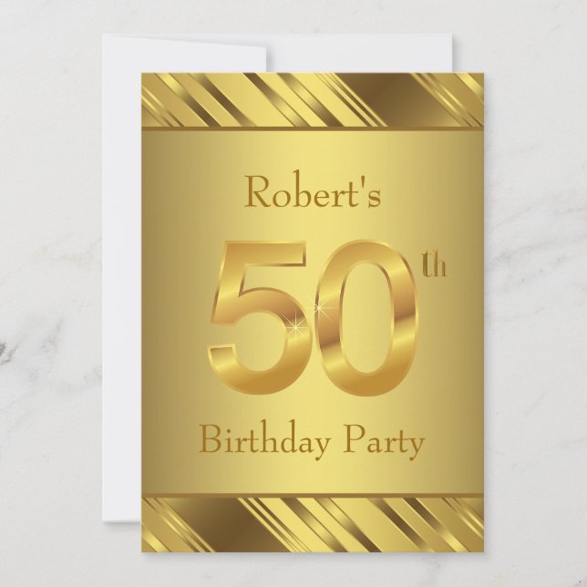 Invitation Fête du 50e anniversaire masculin (Devant)