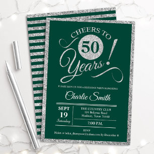 Invitation Fête du 50e anniversaire - N'IMPORTE QUEL ÂGE Vert