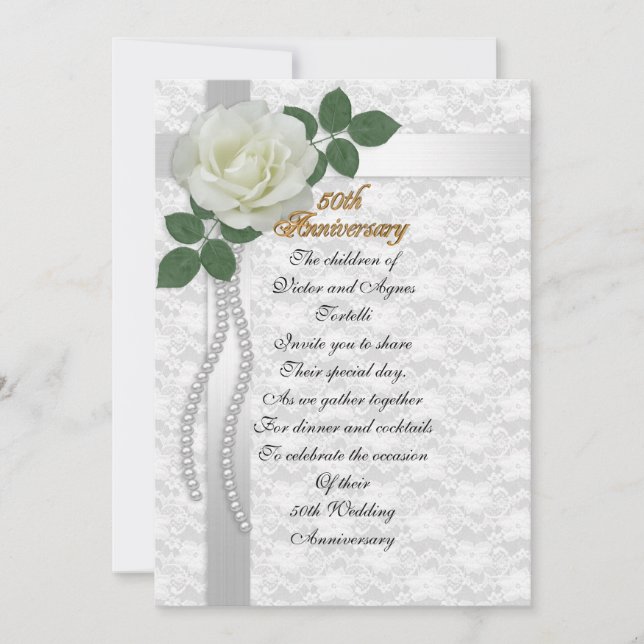 Invitation Fête du 50e anniversaire pour les parents (Devant)