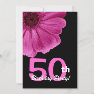 Invitation Fête du 50e anniversaire pour sa marguerite rose W