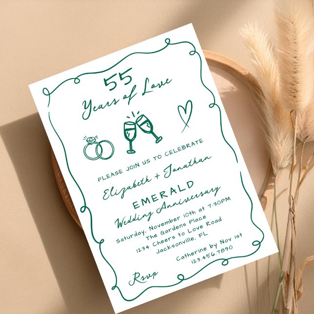 Invitation Fête du 55e anniversaire de la Mariage (Créateur téléchargé)