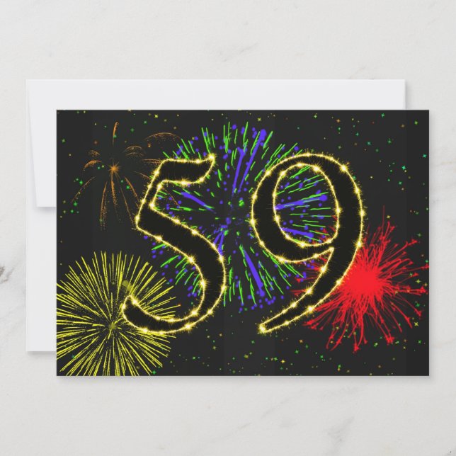 Invitation Fête du 59e anniversaire invitez (Devant)