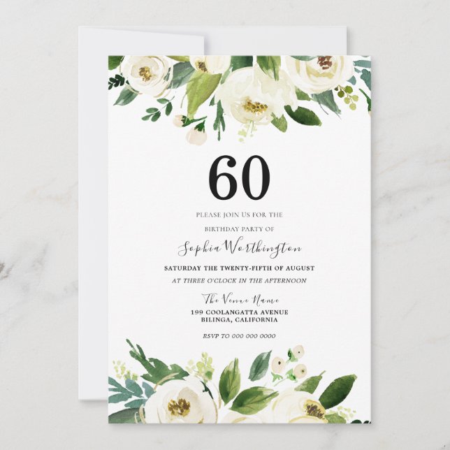 Invitation Fête du 60e anniversaire de la Botanique Blanche m (Devant)