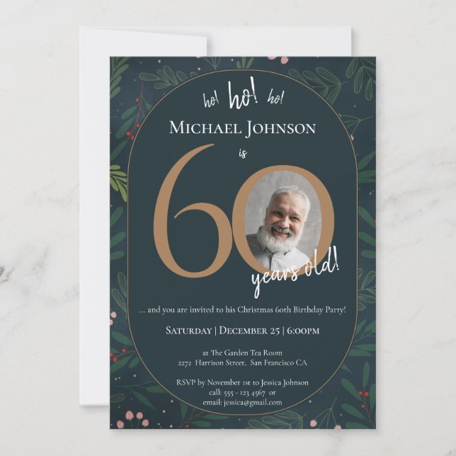 Invitation Fête du 60e anniversaire de Noël (Devant)