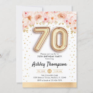 Invitation Fête du 70e anniversaire - Ballons d'or