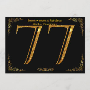 Invitation fête du 77e anniversaire, styl Gatsby, parties sci