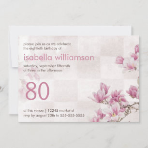 Invitation Fête du 80e anniversaire de la femme   Mauve Magno