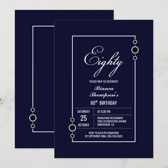 Invitation Fête du 80e anniversaire de la marine moderne (Devant / Derrière)