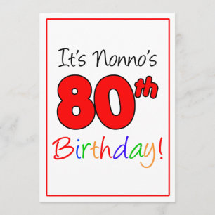 Invitation Fête du 80e anniversaire de Nonno