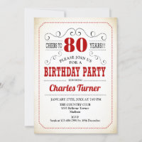 Fête du 80e anniversaire - Retro Crémeux Blanc et 