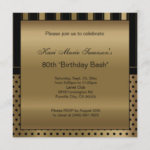 Invitation Fête du 80e anniversaire Texte do-it-yourself