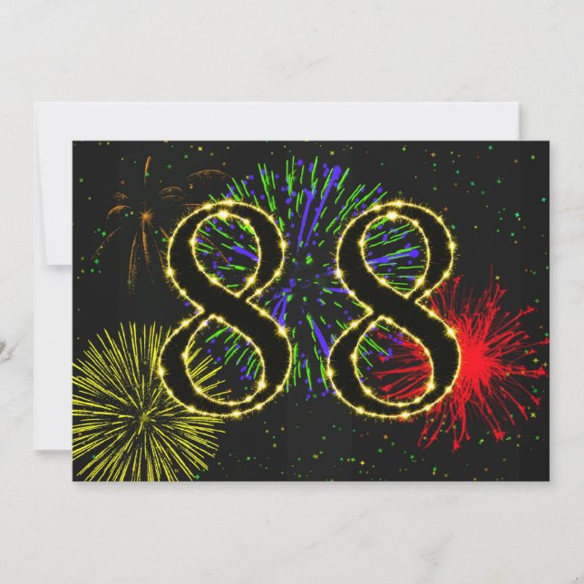 Invitation Fête du 88e anniversaire invitez (Devant)