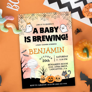 Invitation Fête du Baby shower costume d'Halloween