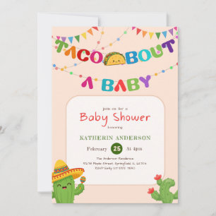 Invitation Fête du Cactus Rose Taco à propos d'une Baby Showe
