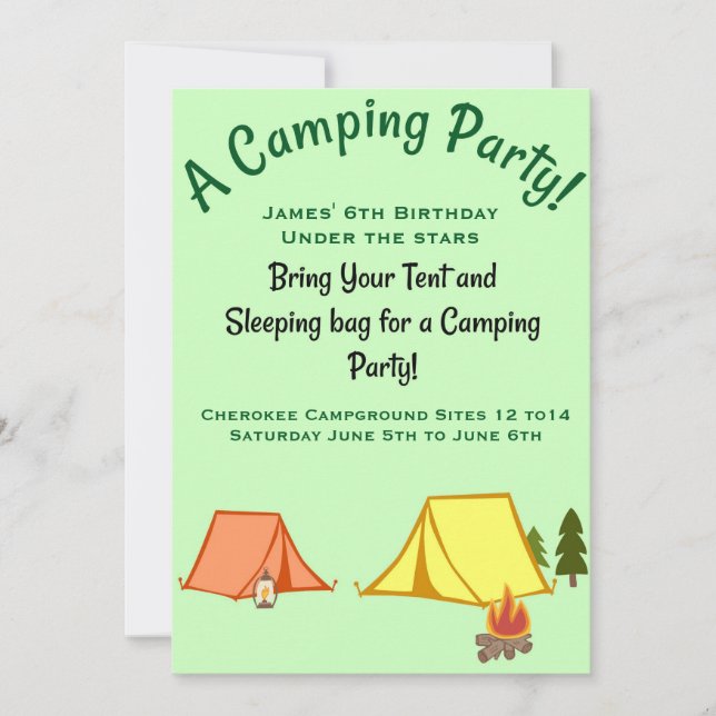 Invitation Fête du camping (Devant)