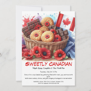 Invitation Fête du Canada Cookies & Coquelicots Doux Canadien