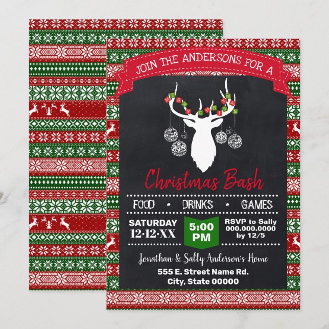 Invitation Fête du Chant de Noël (Devant / Derrière)