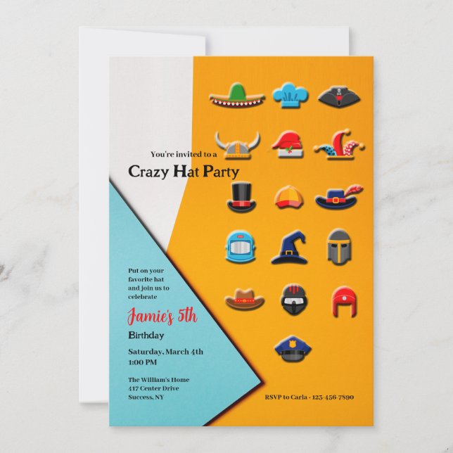 Invitation Fête du Chapeau Fou (Devant)