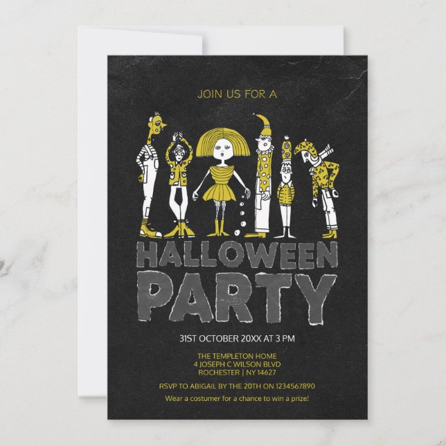 Invitation Fête du costume d'Halloween (Devant)