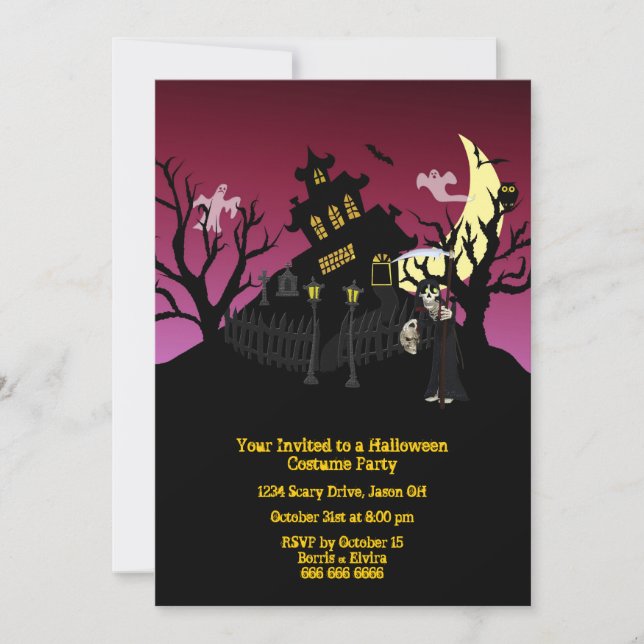 Invitation Fête du costume d'Halloween (Devant)