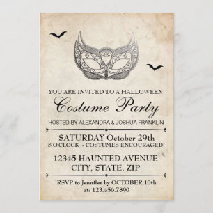 Invitation Fête du costume d'Halloween