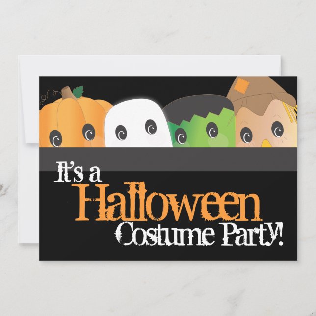 Invitation Fête du costume d'Halloween Éffrayant (Devant)