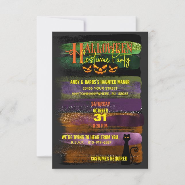 Invitation Fête du costume d'Halloween Éffrayant (Devant)