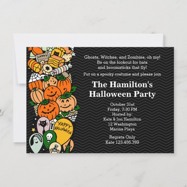 Invitation Fête du costume d'Halloween pour enfants (Devant)