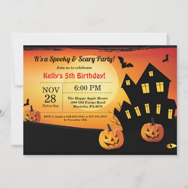 Invitation Fête du costume d'invitation d'Halloween (Devant)