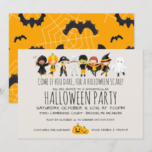 Invitation Fête du costume pour enfants Amical Halloween Célé