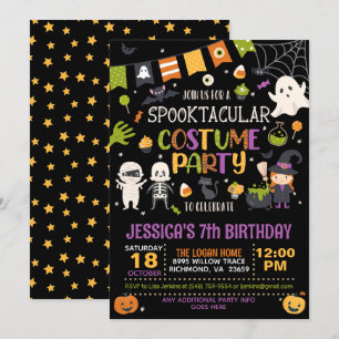 Invitation Fête du costume Spooktacular Halloween Anniversair