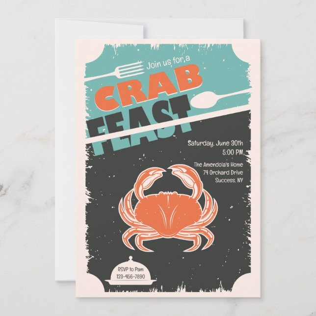 Invitation Fête du crabe (Devant)