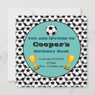Invitation Fête du football bleu