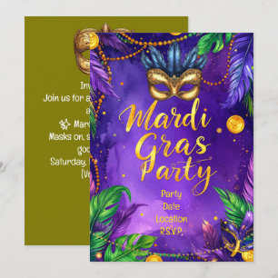 Invitation Fête du Mardi Gras – Que les bons temps roulent