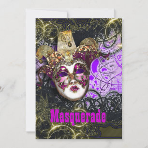 Invitation Fête du mardi gras vénitien masqué