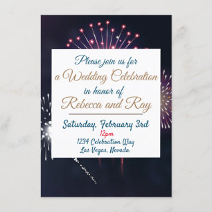 Invitation Fête du Mariage de feux d'artifice de Las Vegas