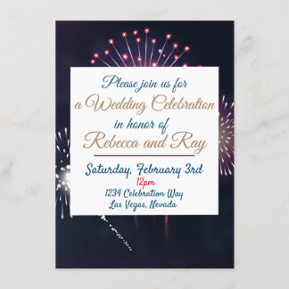 Invitation Fête du Mariage de feux d'artifice de Las Vegas