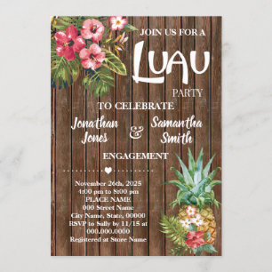 Invitation Fête du mariage de Luau