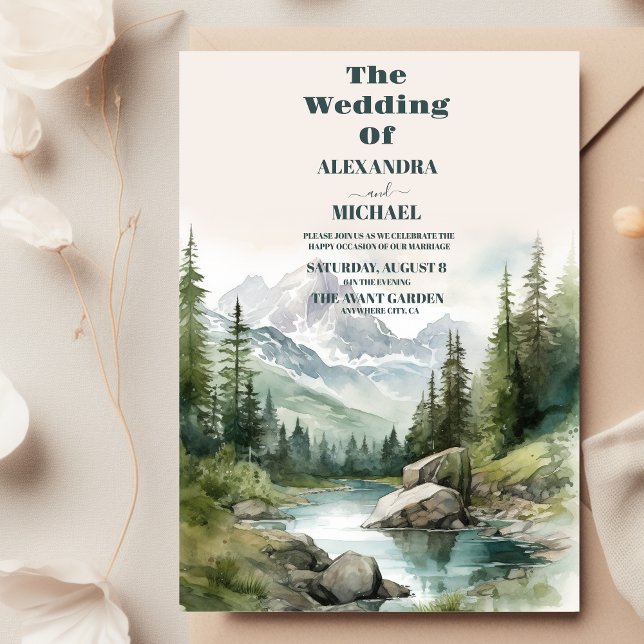 Invitation Fête du mariage de montagne (Créateur téléchargé)