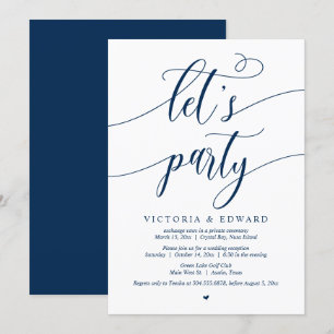 Invitation Fête du mariage Elopement, Faisons la fête Invitat