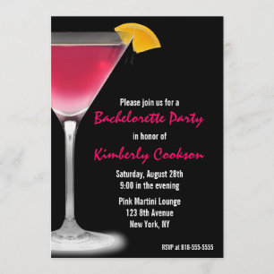 Invitation Fête du martini rose chaud