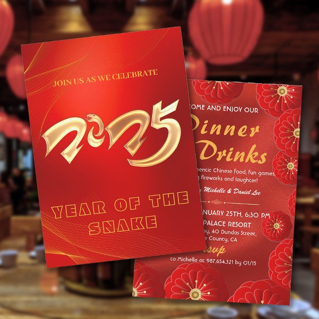 Invitation Fête du Nouvel An chinois 2025 (Créateur téléchargé)