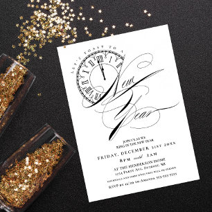 Invitation Fête du Nouvel An élégante et moderne
