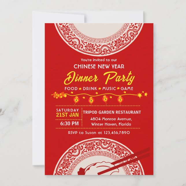 Invitation Fête du Nouvel An Lunaire Chinois 2023 (Devant)