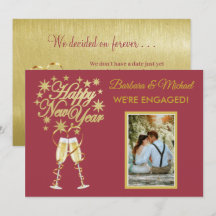 Fête du Nouvel An scintillante fiançailles or roug