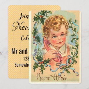 Invitation Fête du Nouvel An vintage