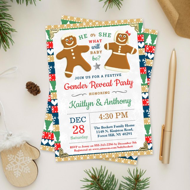 Invitation Fête du pain d'épices Noël de la fête de la révéla (Créateur téléchargé)