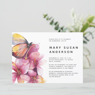 Invitation Fête du papillon floral