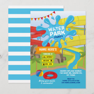 Invitation Fête du parc aquatique Anniversaire Diapositives