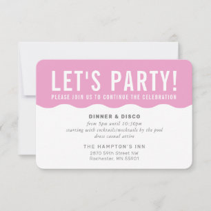 Invitation FÊTE DU PARTI INFO moderne onde audacieuse rose